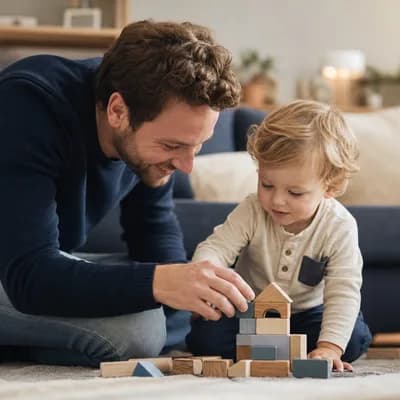 Vater spielt mit Kleinkind